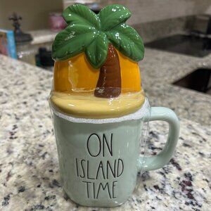 Rae Dunn Artisan Collection On Island Time Mug With Sunset Topper - NEW
